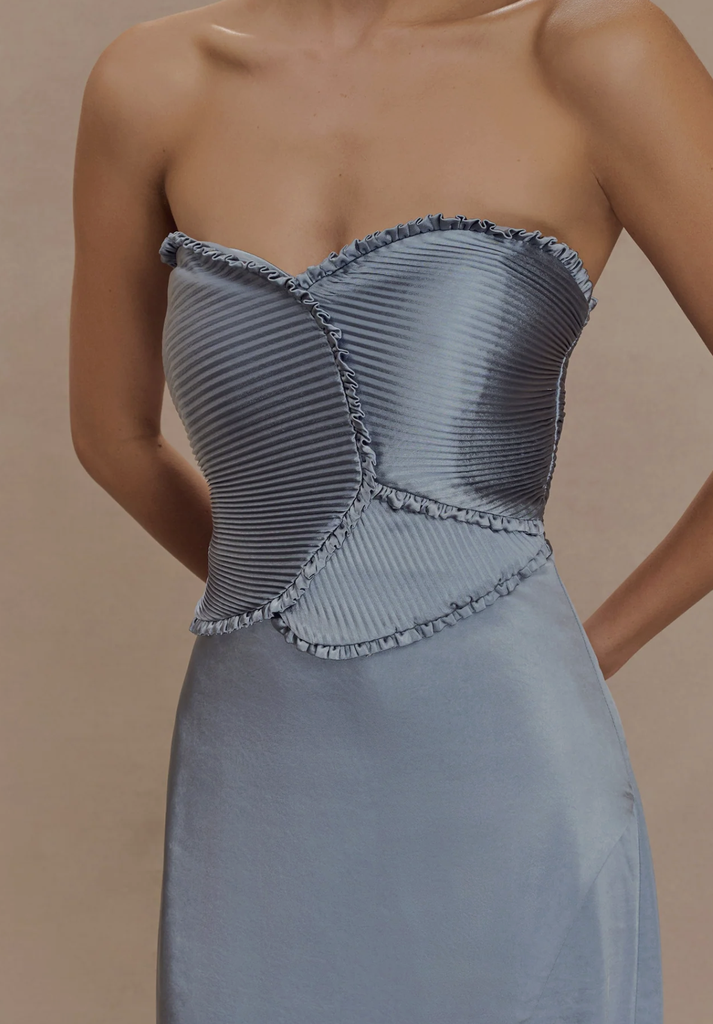 Meshki - Robe Larissa Satin Bleu - T34 - P0030