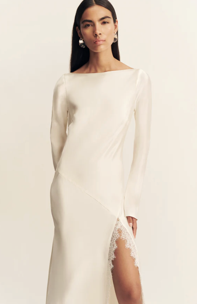 GEORGETTE - Shona Joy - Open back Wedding dress with split - G05 