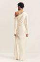 GEORGETTE - Shona Joy - Long Sleeve off-shoulder Gathered Wedding Dress - G06