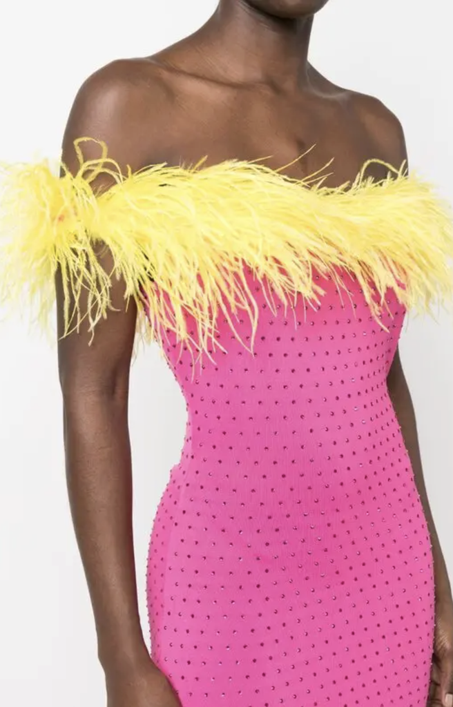 CHIARA FERRAGNI - Robe Maxi à plumes - T36 - P0090