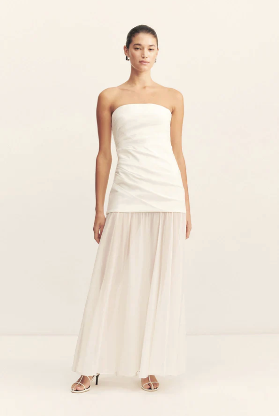 GEORGETTE - Shona Joy - Lunar Strapless Draped Wedding Dress - G07