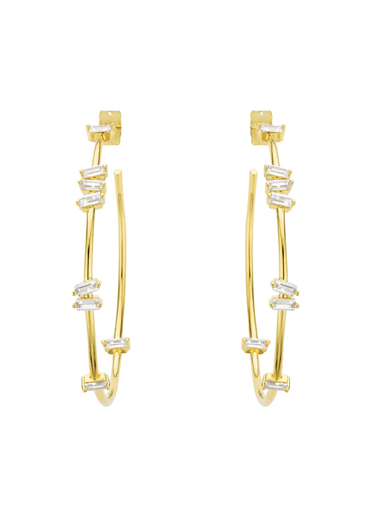 BOUCLES D'OREILLES -  BAGUETTE HOOPS - MYA BAY   