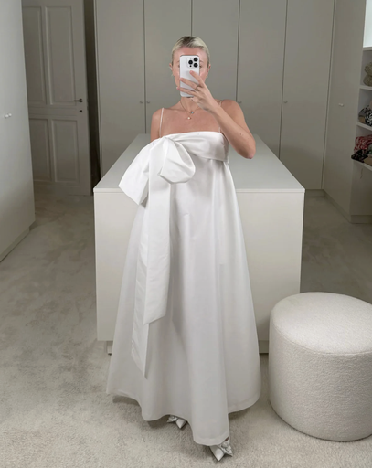 [G04] GEORGETTE - Bernadette Antwerp - Bailey Wedding Dress With Bow - G04 