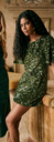 SEZANE - Robe Mini à sequins kaki  - C03602