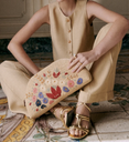 Sezane - Sac pochette raphia brodée - A1390
