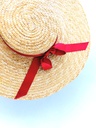 T&O CONCEPT - Chapeau paille à ruban rouge - A552
