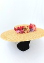 T&O CONCEPT - Chapeau paille à fleurs rouges - A554