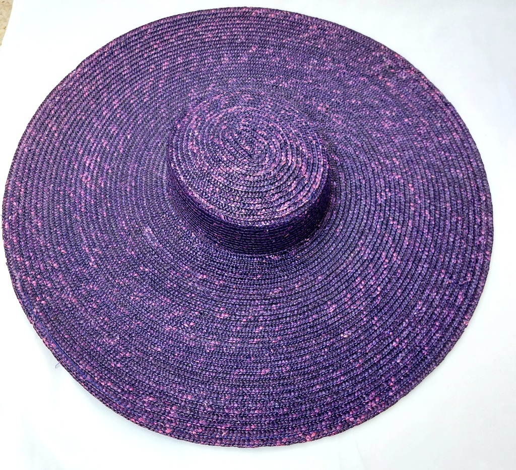 T&O CONCEPT - Chapeau de paille Bleu foncé- A686