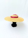 T&O CONCEPT - Chapeau Paille Large Mauve clair - A558