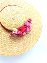 T&O CONCEPT - Chapeau Paille Large Mauve clair - A558