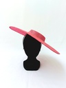 T&O CONCEPT - Chapeau Framboise à fleurs beiges  - A560
