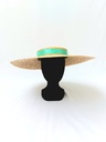 T&O CONCEPT - Chapeau paille fleurs turquoise - A559
