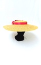 T&O CONCEPT - Chapeau paille large fleurs fuchsia - A557
