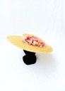 T&O CONCEPT - Chapeau paille à fleurs roses claires - A556