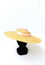 T&O CONCEPT - Chapeau paille à fleurs roses claires - A556
