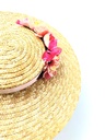 T&O CONCEPT - Chapeau paille à fleurs roses claires - A556