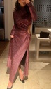 MIRAE PARIS Robe col roulé paillette rose gold - 1373