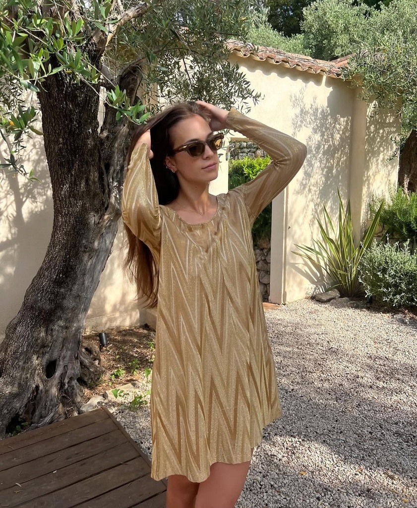 MISSONI Metallic crochée robe gold - 1137