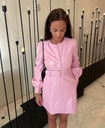MSGM Robe rose cuir autruche - 1139
