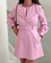 MSGM Robe rose cuir autruche - 1139