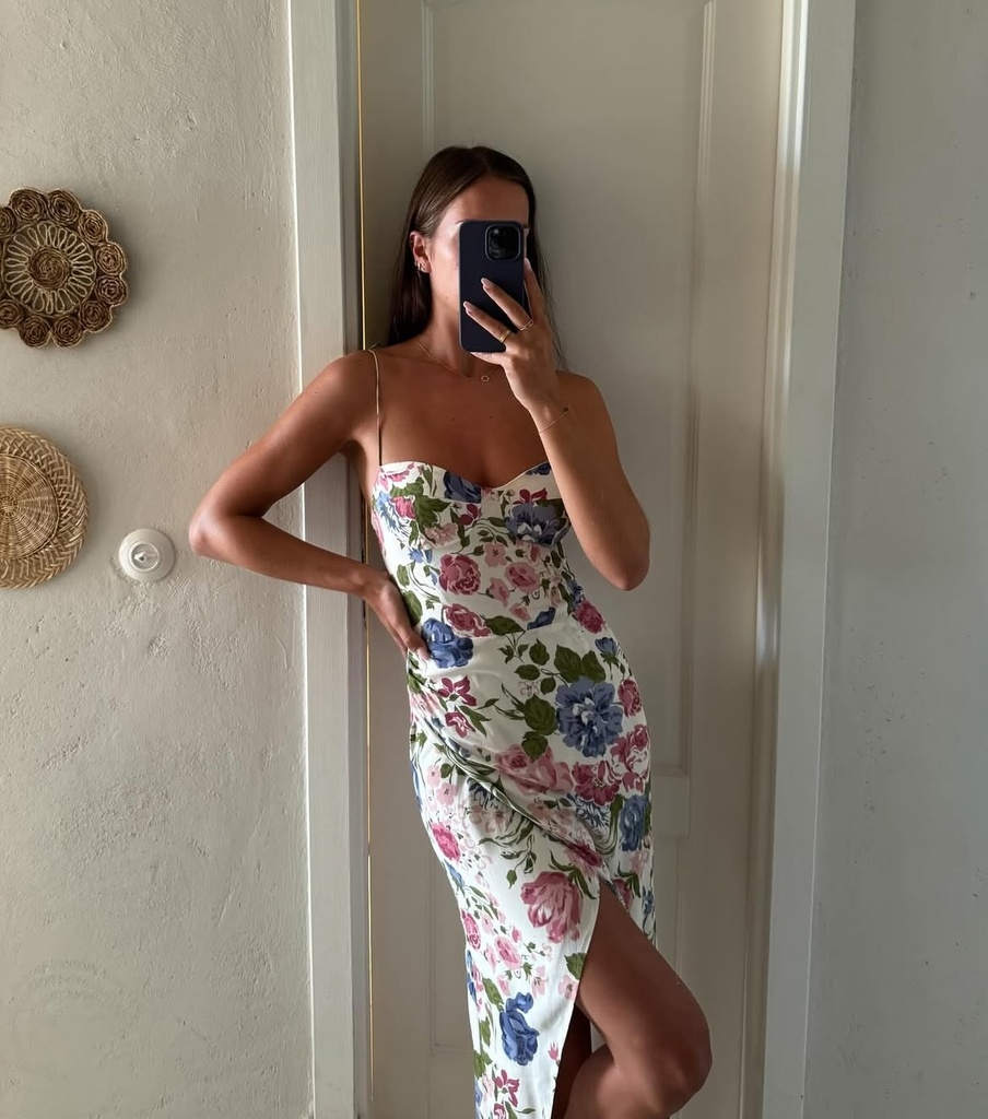 REFORMATION - Robe Midi fleurs Kourtney - T36 - C03595