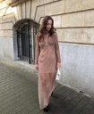 SELF-PORTRAIT Robe longue transparente sequins rose poudré - 1371