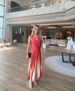 Maje robe longue orange/rouge - 1418
