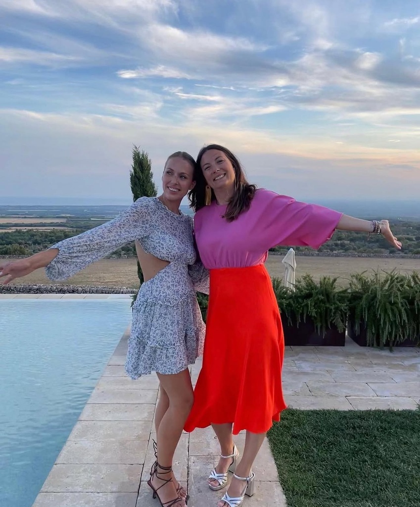 LES JUMELLES Robe Grace Kelly, rouge et rose - 1091