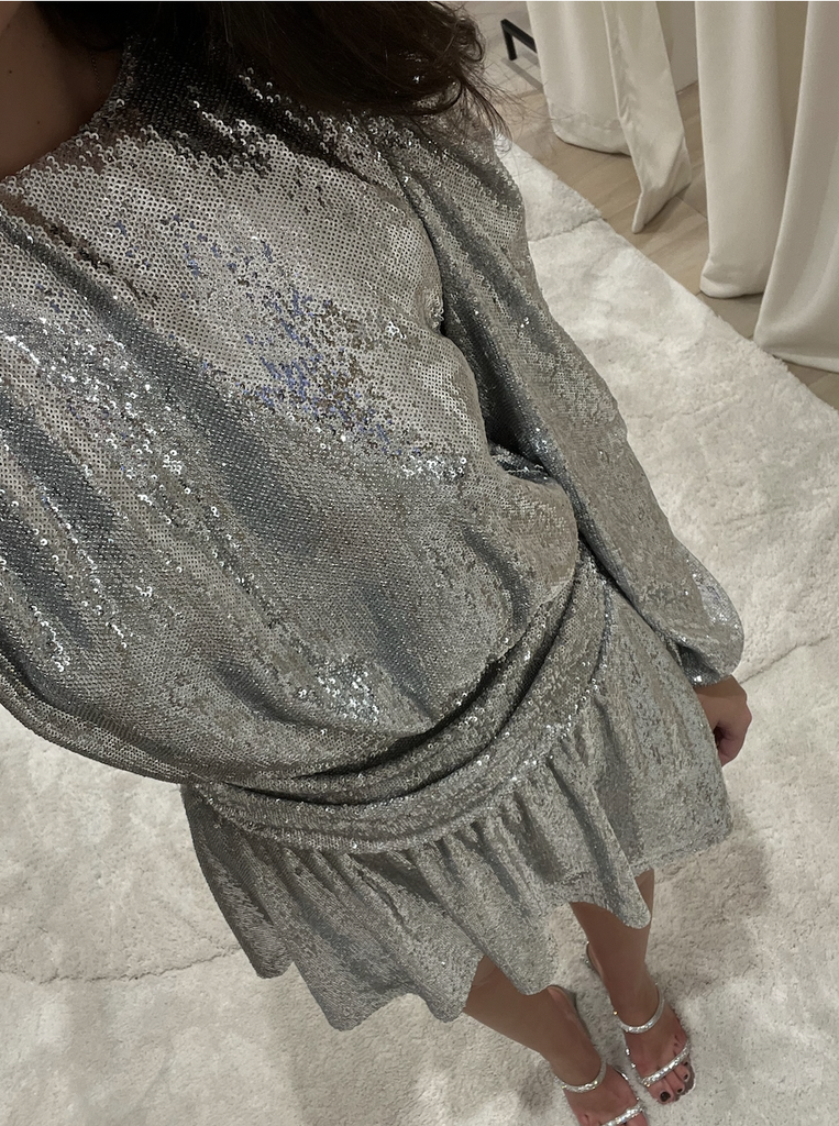 ANIYE BY - Robe Mini sequins argent - T36 - C03004