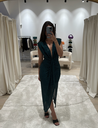 Robe Midi verte sequins  -  T38 - C03303