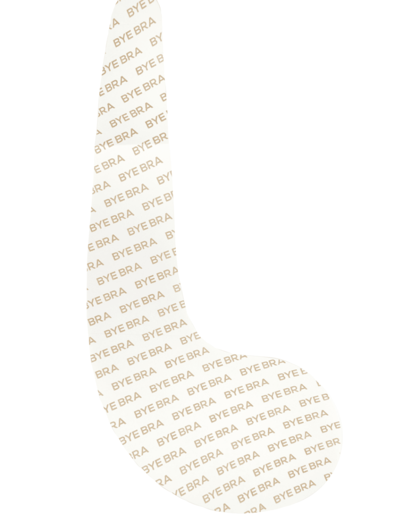 BYE BRA - Ruban transparent de poitrine + couvre-tétons en satin beige A-F - PERFECT CLEAVAGE TAPE