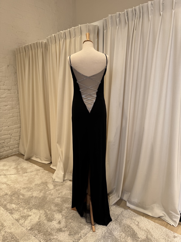 JIKI Monté-Carlo Robe noir à strass - T40/42 - C01131