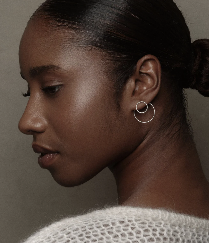 Aurore Havenne - Boucles d'oreille Double Circle Silver 
