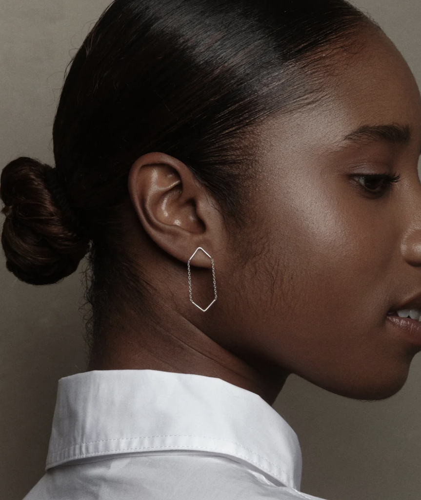Aurore Havenne - Boucles d'oreille Double Silver