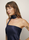 REFORMATION - Robe Maxi Bleue Marine OREN - T36 -C01144