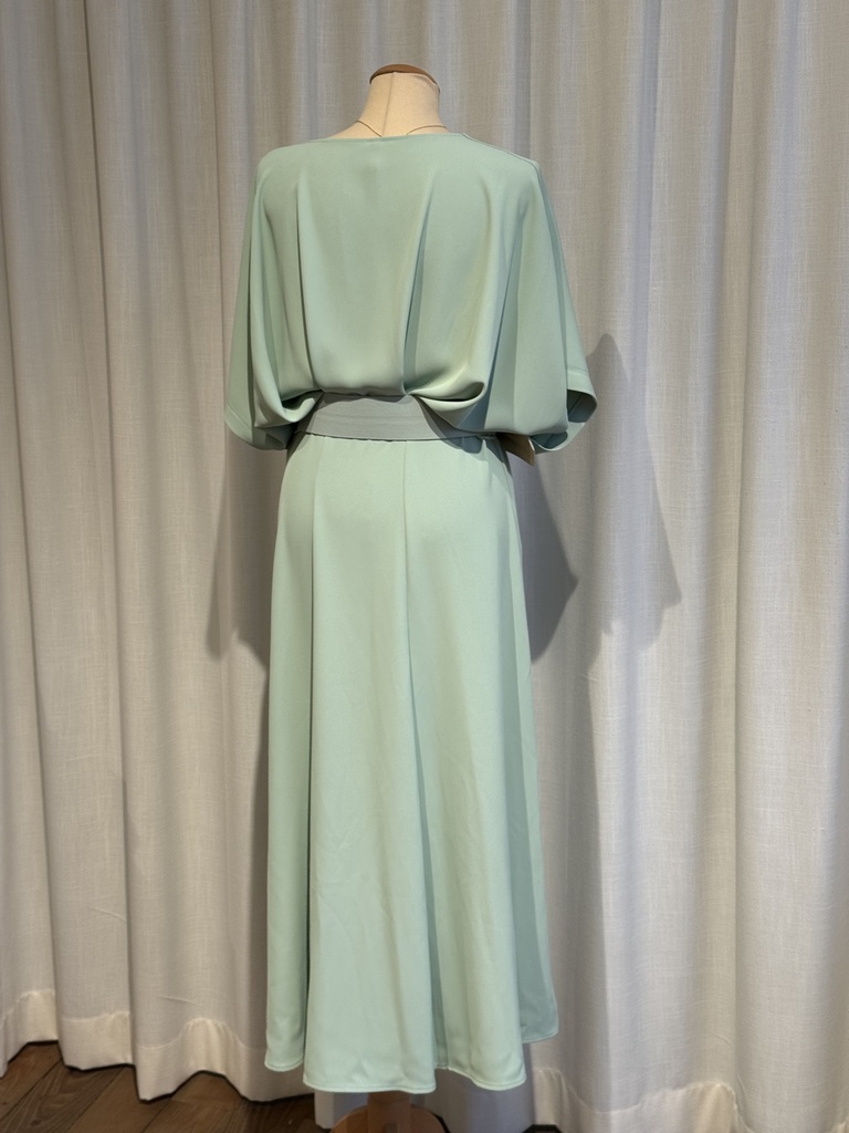 IMPERIAL - Robe vert pale ceinturé - P0005