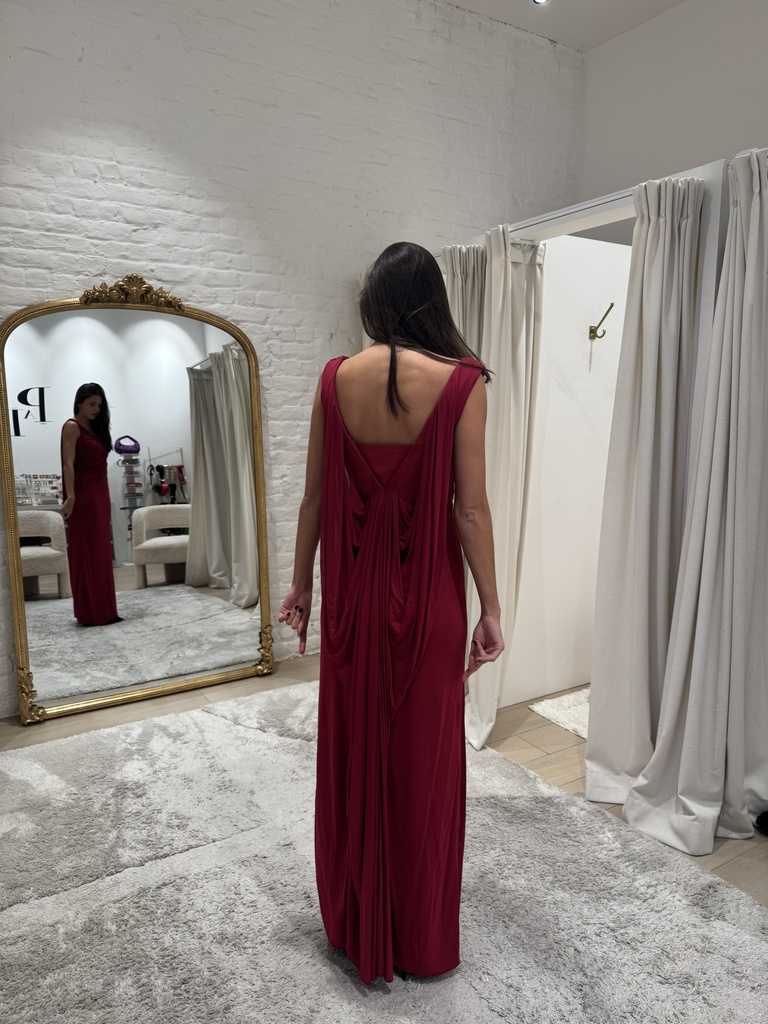 KAREN MILLEN - Robe Rouge  Drappé- P0014 