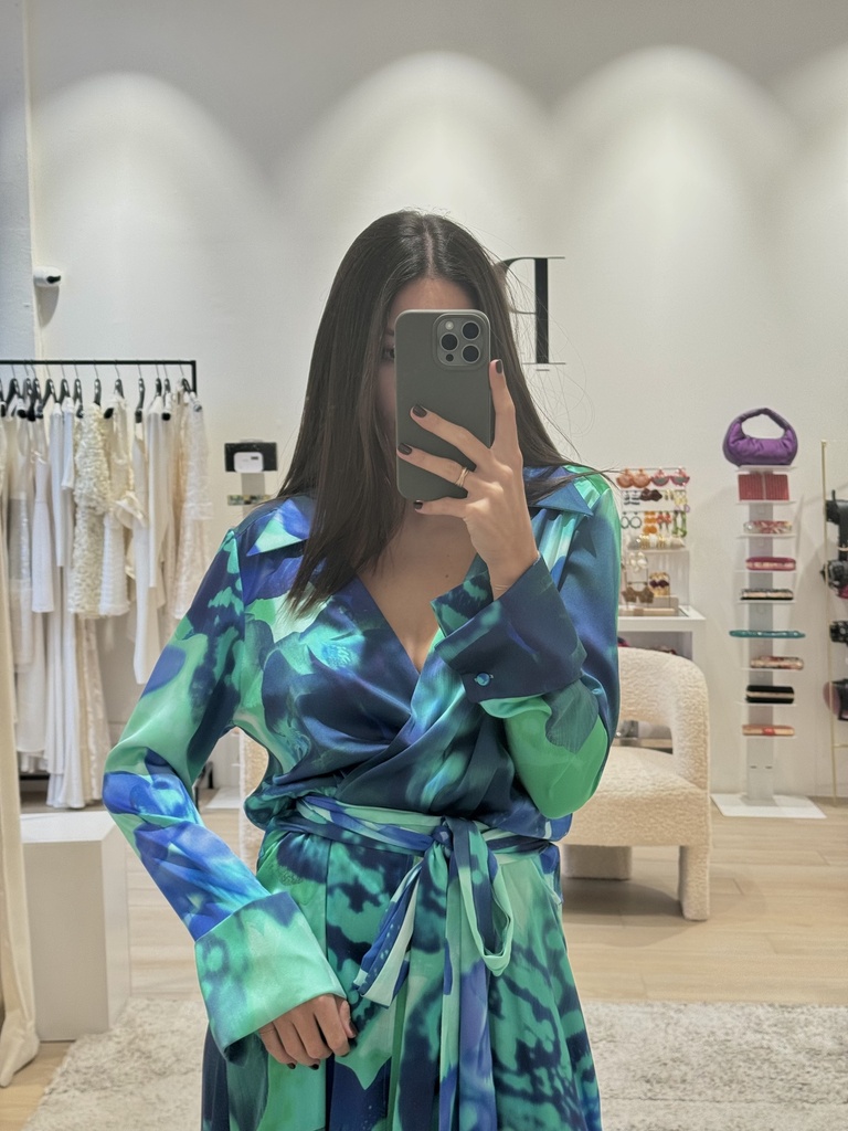 OUD PARIS - Robe bleue turquoise - P0015