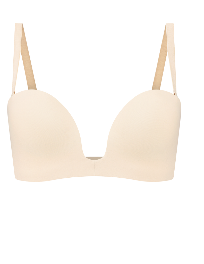 BYE BRA - Deep Plunge Strapless Bra Beige