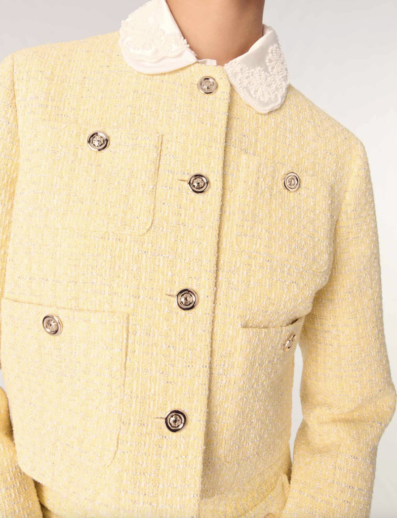 MAJE - Veste tweed jaune  - P0024