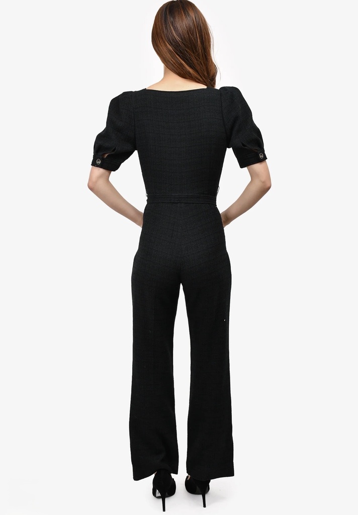 SANDRO - Combinaison tweed noir  - P0025 