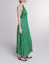 MAJE - Robe Maxi verte satinée  - P0026