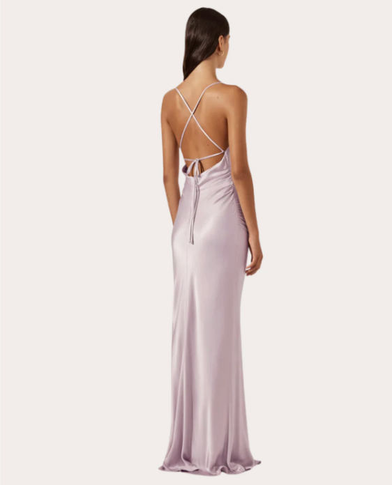 GEORGETTE - La Lune Cross Back Maxi Dress Lila - T34 - G018
