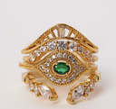 BAGUE -  GREEN MAJESTIC EYE 