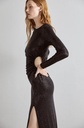 MAJE - Robe longue noire sequins  - C03438