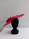 T&O CONCEPT - Chapeau Rouge avec plumes - A708