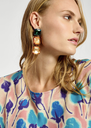 ESSENTIEL - Boucles d'oreilles à strass vert foncé et orange A897
