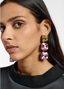 ESSENTIEL - Boucles d'oreilles à strass jaunes et lilas A898