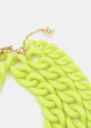 ESSENTIEL - Collier à maillons en résine jaune néon A899