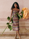 SEZANE - ROMAINE - Robe mi-longue bustier sequins - C03064